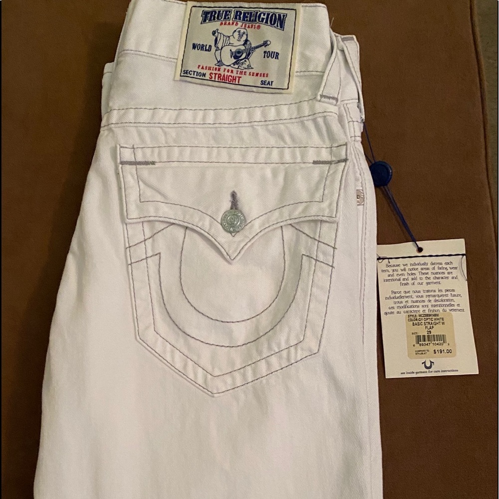 New! True Religion jeans - white basic straight